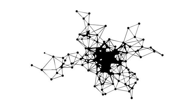 An abstract representation of a complex network or interconnected system, featuring nodes and connections