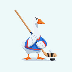 Funnel goose ice hockey player