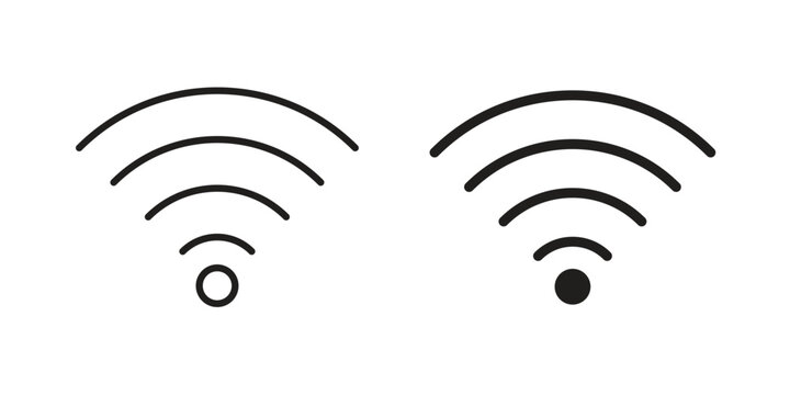 Wifi icon flat simple icon. Liner version - stock vector.