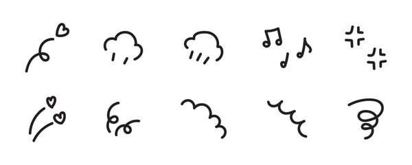 Line explosion surprise Cute line sketch star burst ray icon elements. Hand drawn explosion surprise line icon for title headline illustration. Doodle exclamation confetti vector illustration