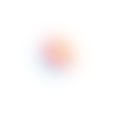 Soft pink and peach colored blur circular shape on transparent background