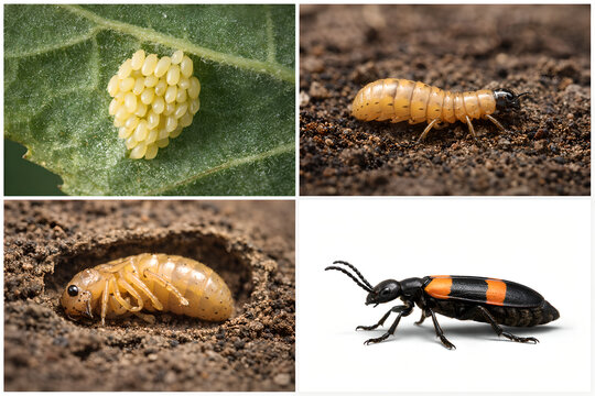 Photorealistic 3D medical concept of mild contact dermatitis from blister beetle exposure: blister beetle near a small localized redness patch on human forearm skin