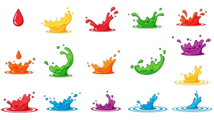 Obraz premium Colorful Liquid Splash Droplets.
