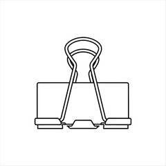 Simple binder clip icon grayscale suitable for office organization themes