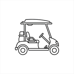 Detailed vector illustration of a golf cart leisure transport icon