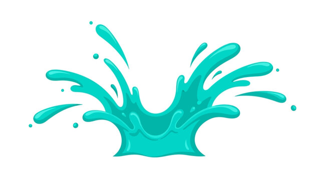 Teal Liquid Splash Droplet Effect.