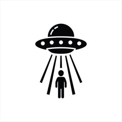 Detailed analysis of a grayscale alien abduction icon eps file