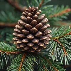 pine cones on a branch.