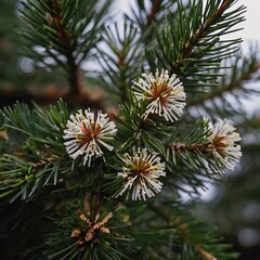 close up look of pine flowers.