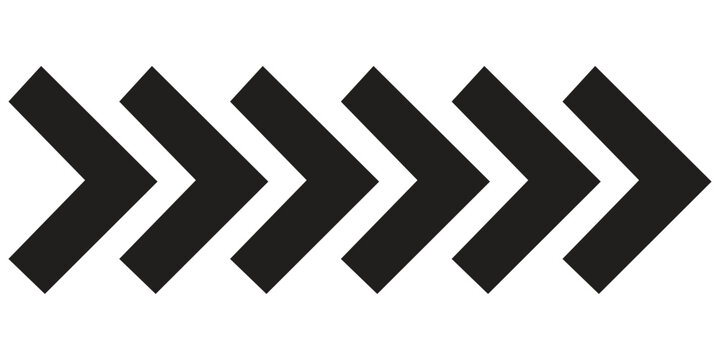 Dynamic moving arrow symbol. Arrow moving dynamic sign. Directional arrow sign vector design and illustration,