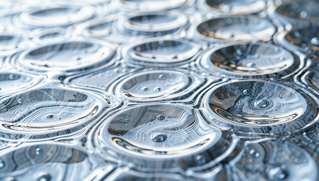 Close-Up of Reflective Metal Caps in a Grid Pattern