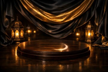 Elegant stage set with warm lighting
