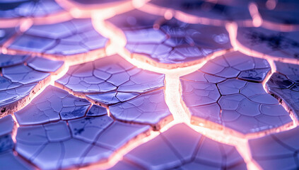 Close-up of Cracked Surface with Glowing Fissures