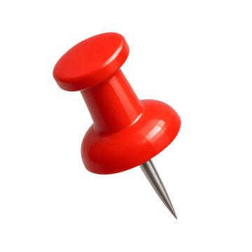 red push pin isolated on white