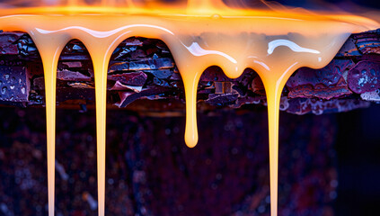 Close-Up of Caramel Dripping from a Chocolate Cake