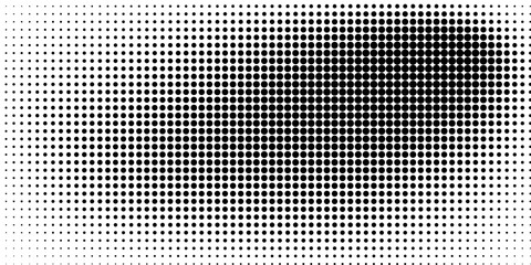 Dotted gradient halftone background. Horizontal seamless dotted pattern in pop art style. Abstract modern stylish texture