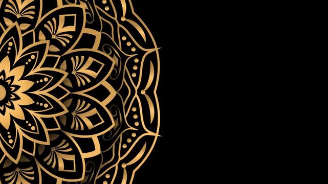 Gold and black classic islamic mandala decoration
