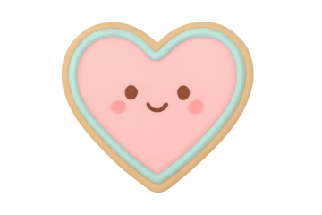 Cute smiling heart cookie for valentine's day