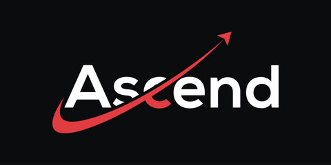 typography text ascend logo design, wordmark ascend logo symbol icon vector	