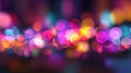 Artistic depiction of multicolored bokeh effect, with soft, out-of-focus circular lights