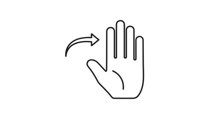 Obraz premium Hand with Arrow Indicating Swipe or Scroll Gesture, Screen Interaction, Isolated White Background.