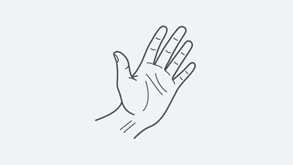 Open hand showing palm, in bright studio.