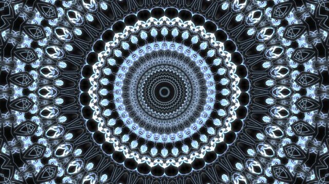 4K Colorful kaleidoscope background. Abstract multicolored motion graphics background for yoga specialist, astrology, art therapist, night club, music video.