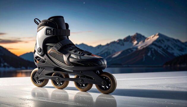 Roller Skate Adventure Awaits Mountain Scenery Backround The Joy of Skating.