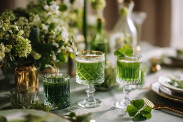 Irish Holiday Celebration Table Detail No People