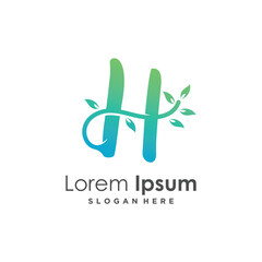 Fototapeta premium Letter H design with creative element idea concept