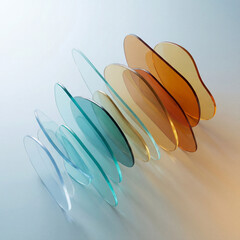 Flowing translucent glass curves creating smooth abstract light pattern