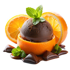 ice cream with fruits and mint