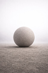 Minimalist surreal landscape featuring a solitary concrete structure in dense fog.
Conceptual scene symbolizing isolation, stability, silence, and modern abstraction.