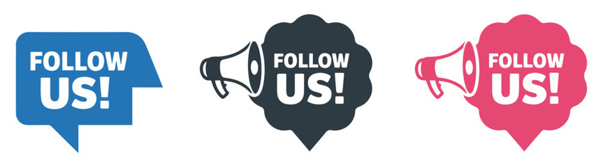 follow us megaphone icon banner