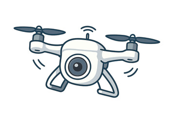 A drone equipped with a camera flies over a blue sky, providing wireless IP home security monitoring technology