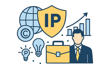 Strong IP systems worldwide enable creative businesses and safeguard innovation by enforcing strict legal safeguards and deliberate brand stewardship in Photo  Concept