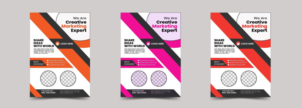 Corporate business flyer template design combination. advertising, publication, promotion, business proposition, marketing.