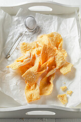 Sweet and delicious angel wings deep fried in oil.