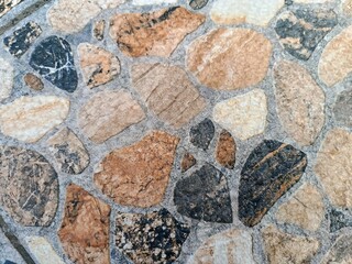 Close-up of colored polished stone