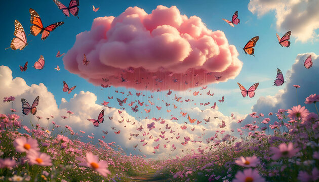 red clouds and blue sky