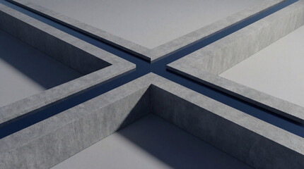 Minimal concrete cross shape with sharp geometric lines