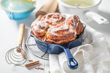 Tasty cinnamon rolls as swedish dessert. Best Christmas snack.