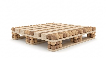 Wooden pallet isolated on white background for logistics and product delivery