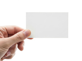 Fototapeta premium Hand holding blank business card isolated on transparent background