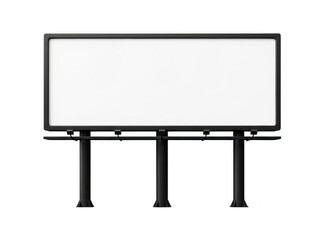 Blank billboard advertising space isolated on transparent background