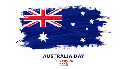 Vibrant watercolor brush stroke rendering of the australian flag with the southern cross stars celebrating australia day on january 26th symbolizing national pride