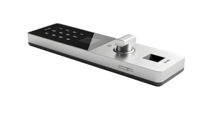 Smart Door Lock with Digital Keypad and Fingerprint Scanner isolated on transparent background