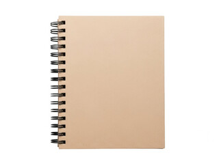 Brown spiral notebook isolated on transparent background