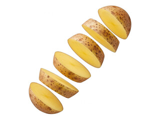 Sliced potato slices isolated on transparent background
