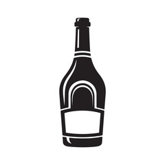 Liquor bottle icon whiskey bourbon brandy symbol vector illustration